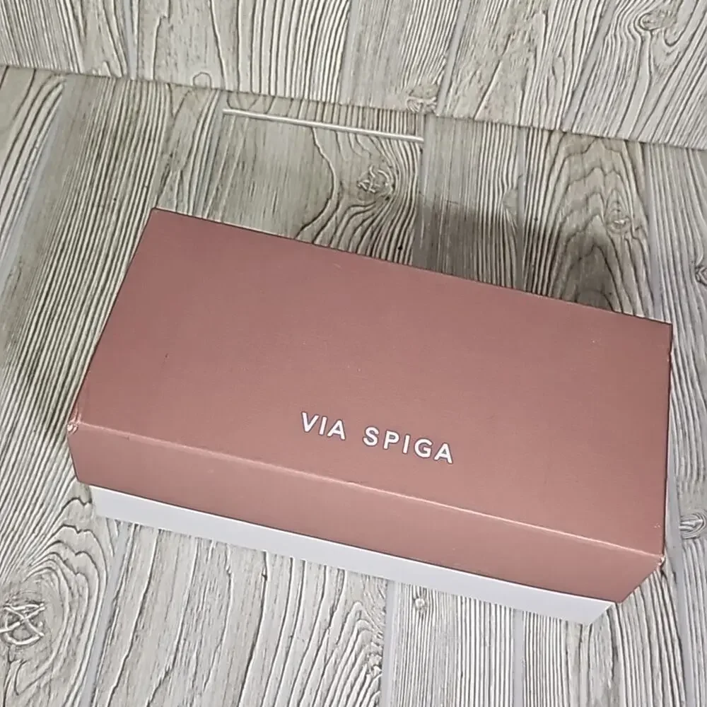 Via Spiga Allegra Ankle Wrap Black Leather Sandals Womens Size 6.5 New